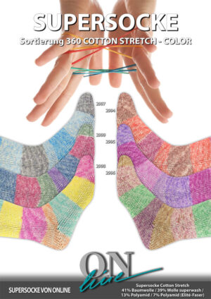 SUPERSOCKE 100 SORT.360 COTTON-STRETCH COLOR