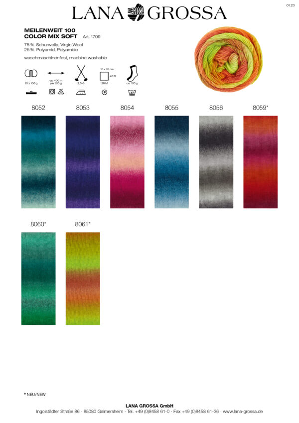 Lana Grossa MEILENWEIT 100 COLOR MIX SOFT