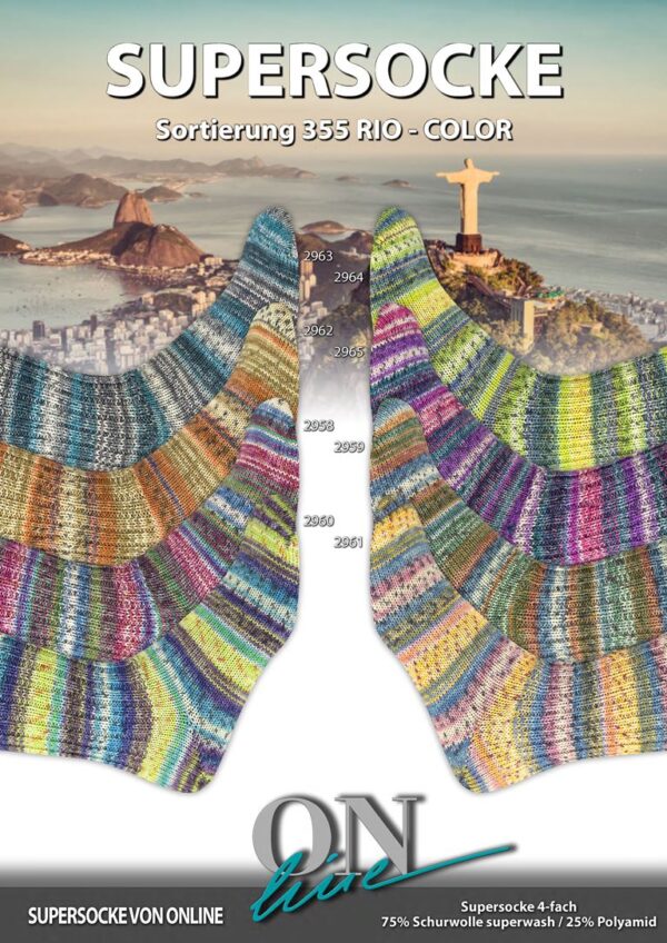 ONLine SUPERSOCKE 100 SORT.355 RIO-COLOR