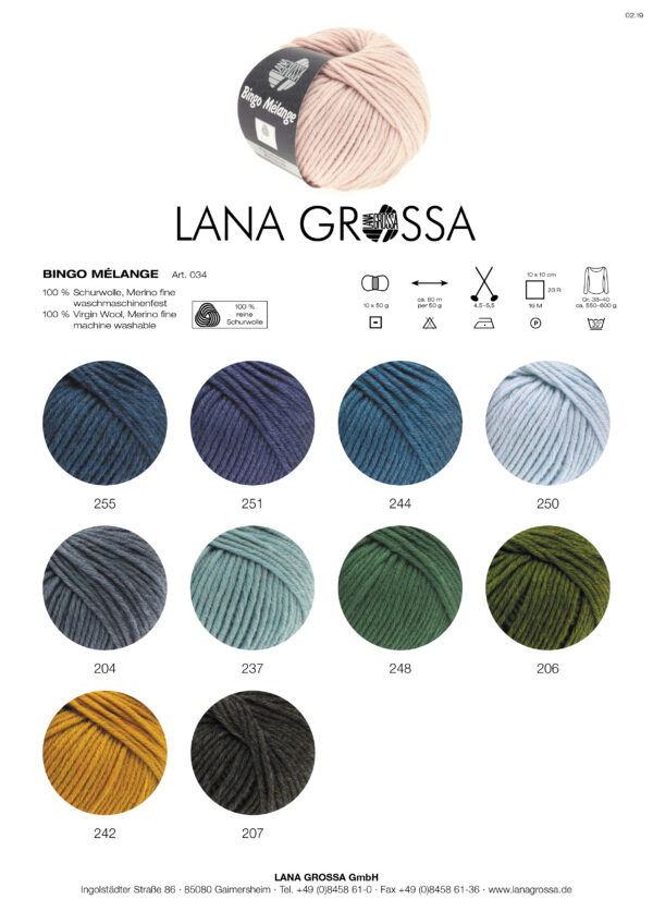 LANA GROSSA Mode mit Wolle Handels- und Vertriebs GmbH BINGO MÉLANGE