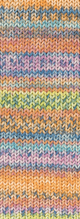 336 Lachs/Orange/Grau/Mint/Rosa/Zitrusgelb/ Graublau Gestreift