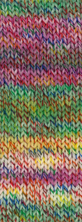 218 Grün/Rot/Blau/Pink/Gelb/Vanille Meliert