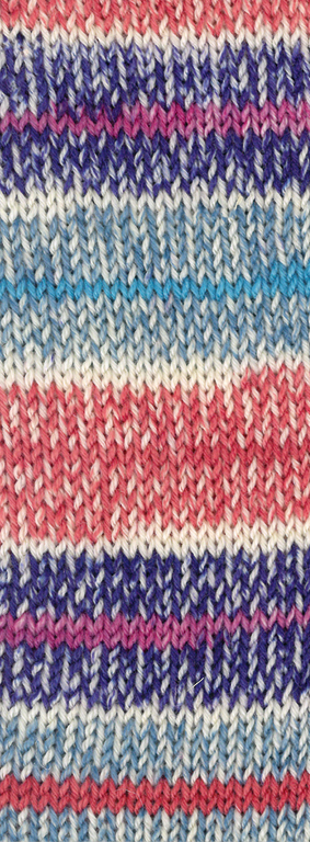 4204 Hellrot/Azurblau/Ecru/Dunkelviolett/Pink/Grau
