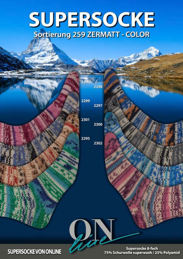ONLine SUPERSOCKE 8-FACH SORT.259 ZERMATT COLOR