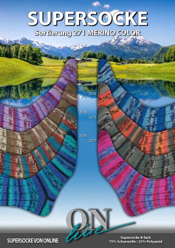 ONLine SUPERSOCKE 8-FACH SORT.271 MERINO COLOR