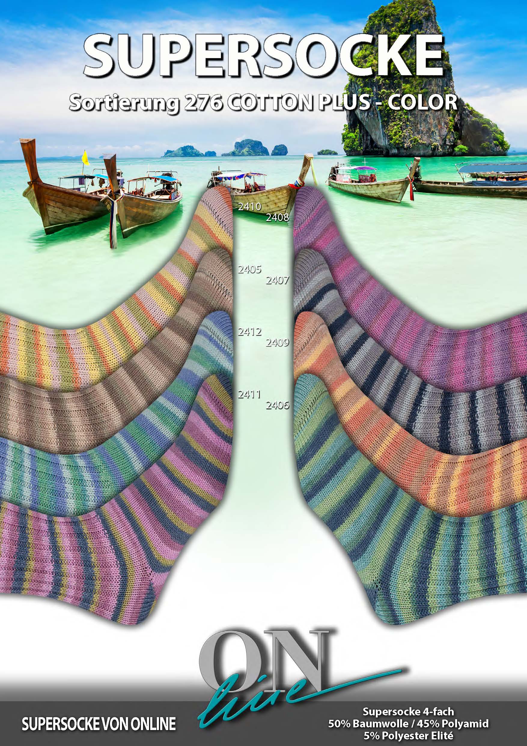 ONLine SUPERSOCKE 100 SORT.276 COTTON PLUS-COLOR