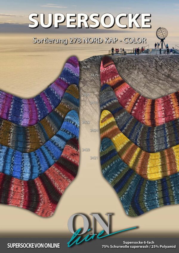 ONLine SUPERSOCKE 6-FACH SORT.278 NORD KAP COLOR