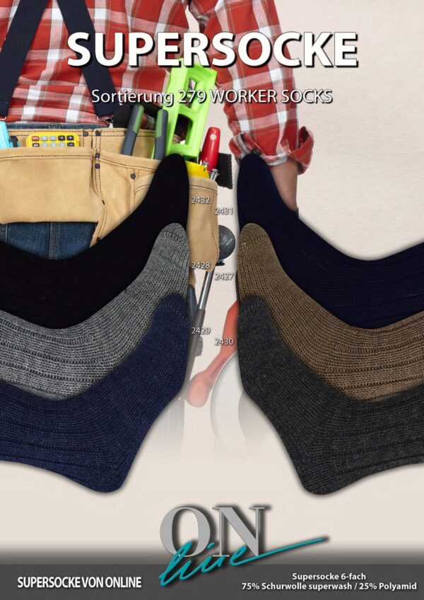 ONLine SUPERSOCKE 6-FACH SORT.279 WORKER SOCKS UNI