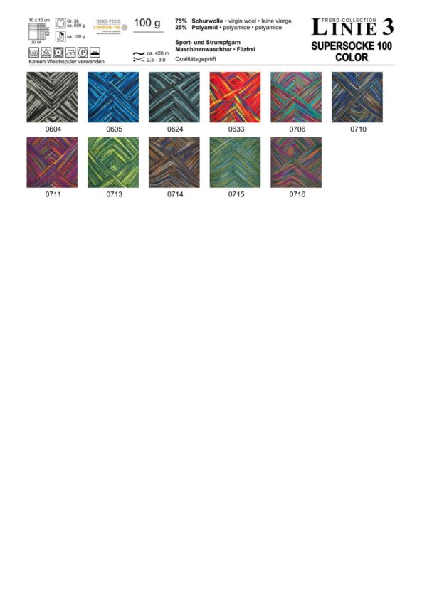 1100032 ONLine LINIE 3 SUPERSOCKE 100 COLOR