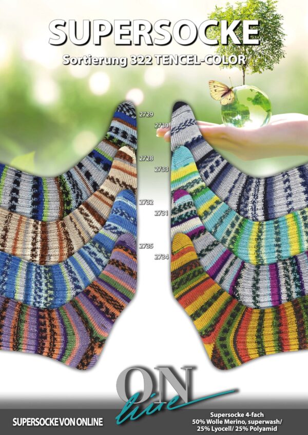 119333 ONLine SUPERSOCKE 100 SORT.322 TENCEL-COLOR