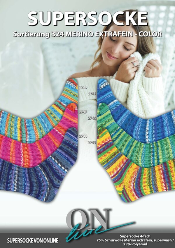 ONLine SUPERSOCKE 100 SORT.324 MERINO EXTRAFEIN-COLOR