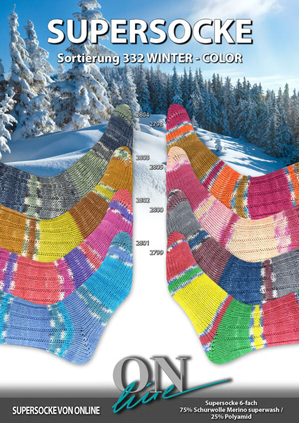 ONLine SUPERSOCKE 6-FACH SORT.332 WINTER-COLOR
