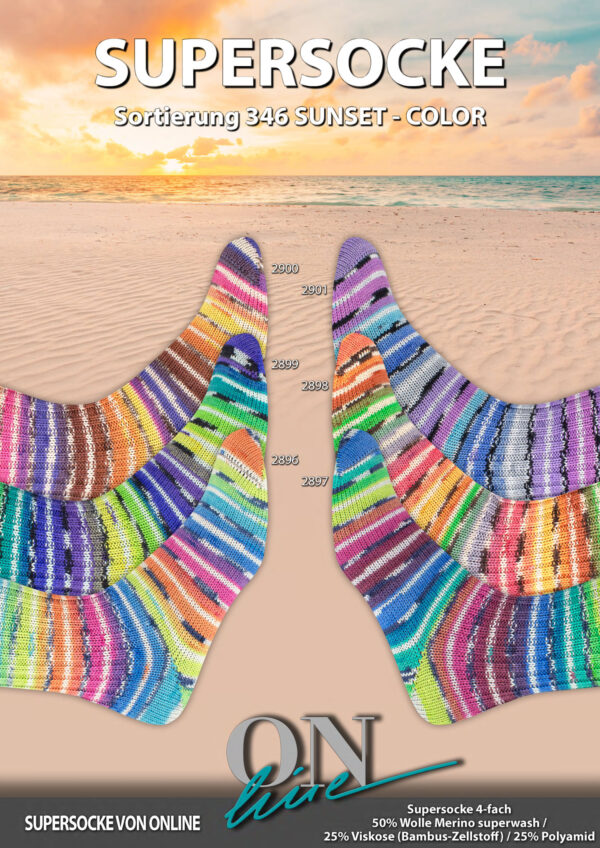 ONLine SUPERSOCKE 100 SORT.346 SUNSET-COLOR