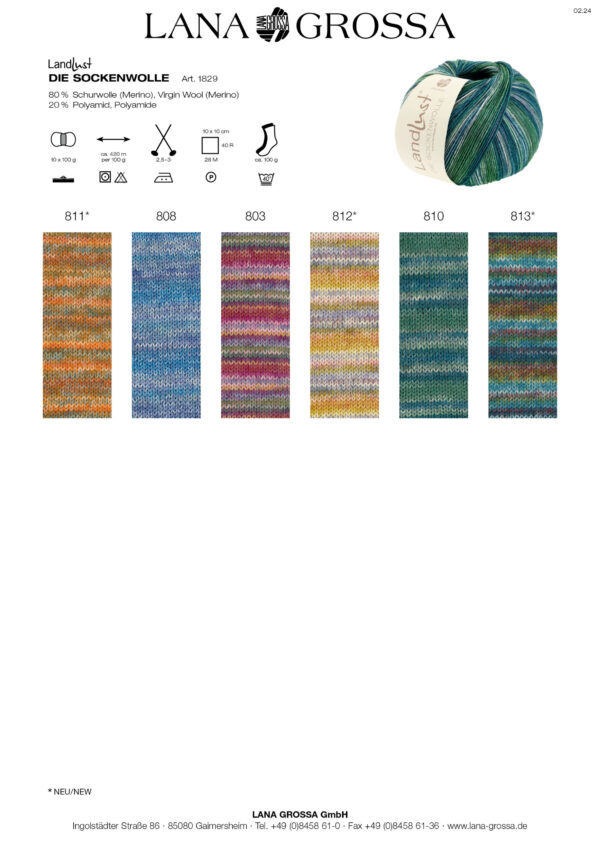 hw2024-landlust-die-sockenwolle-800-farbkarte-lana-grossa LANA GROSSA Mode mit Wolle Handels- und Vertriebs GmbH LANDLUST DIE SOCKENWOLLE
