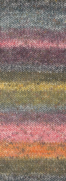 2032 Umbra/Dunkelgrau/Brombeer/Nelkenrosa/ Senfgelb/Moosgrün/Orange