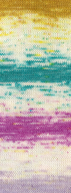 6207 Dunkelviolett/Ecru/Gelb/Ockerbraun/Türkis/ Seegrün/Orchidee