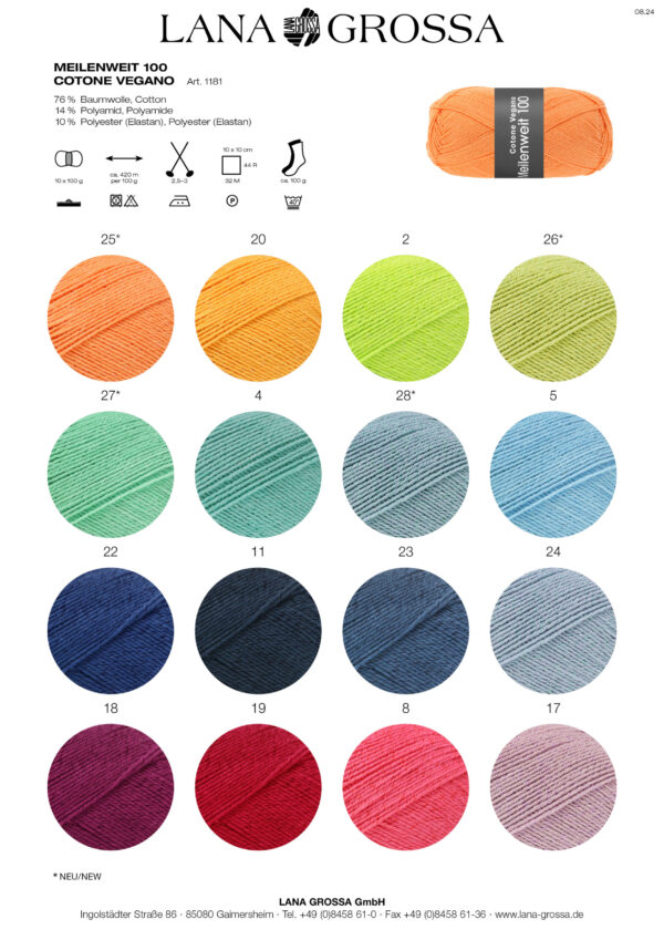 fs2025-meilenweit-100-cotone-vegano-farbkarte-lana-grossa LANA GROSSA Mode mit Wolle Handels- und Vertriebs GmbH MEILENWEIT 100 COTONE VEGANO