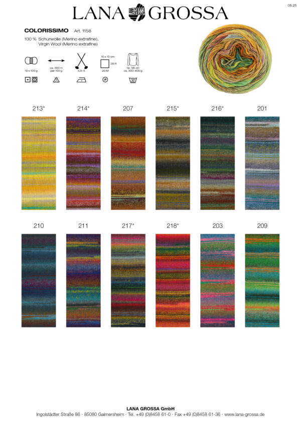 hw2025-colorissimo-farbkarte-lana-grossa LANA GROSSA Mode mit Wolle Handels- und Vertriebs GmbH COLORISSIMO