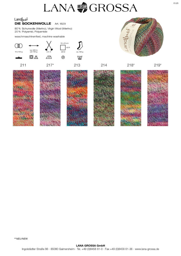 hw2025-landlust-die-sockenwolle-200-farbkarte-lana-grossa LANA GROSSA Mode mit Wolle Handels- und Vertriebs GmbH LANDLUST DIE SOCKENWOLLE