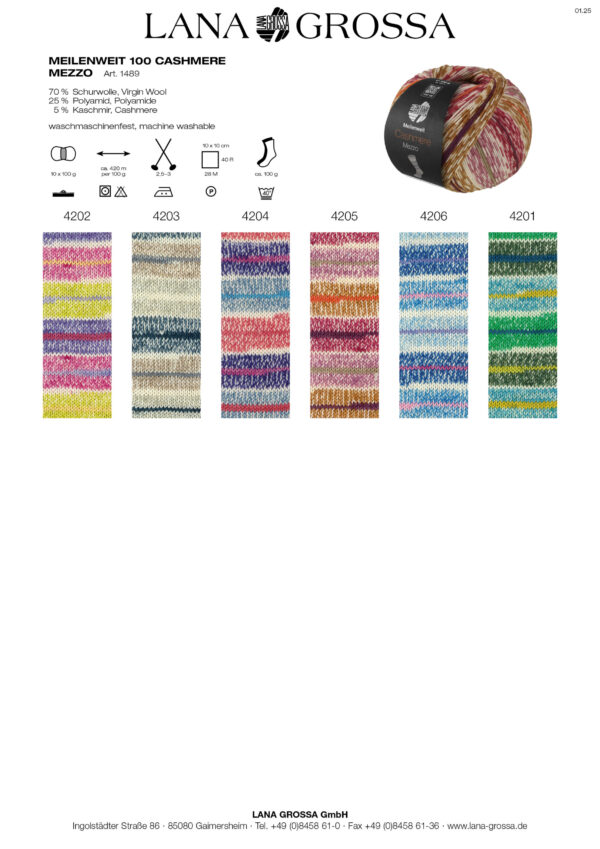 LANA GROSSA Mode mit Wolle Handels- und Vertriebs GmbH MEILENWEIT 100 CASHMERE MEZZO