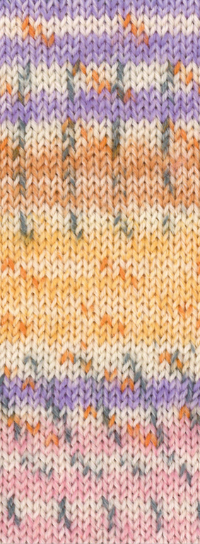 927 Ecru/Gelb/Zartgelb/Flieder/Orange/Dunkelgrau Gestreift/Gesprenkelt